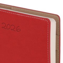 Ежедневник датированный 2026, А5, 143х218 мм, BRAUBERG "Journal", под кожу, застежка, держатель для ручки, органайзер, красный, 117380 - фото 6