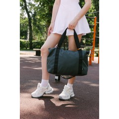 Сумка спортивная HEIKKI QUICK MOVE (ХЕЙКИ), карман на молнии, багажная лента, серая, 41х32х15 см, 273879 - фото 8