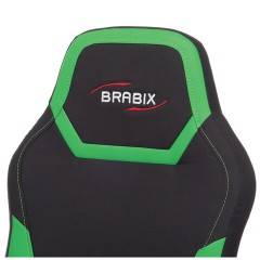 Кресло компьютерное BRABIX "Alpha GM-018", ткань/экокожа, черное/зеленое, 532639, GM-018_532639 Кресло компьютерное BRABIX "Alpha GM-018", ткань/экокожа, черное/зеленое, 532639, GM-018_532639 - фото 6