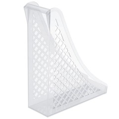 Лоток вертикальный для бумаг BRAUBERG ECO, 240х80х290 мм, сетчатый, прозрачный, 239016 - фото 2