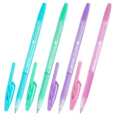 Ручки шариковые с грипом BRAUBERG "ULTRA GT PASTEL", НАБОР 4 ШТУКИ, СИНИЕ, узел 0,7 мм, линия 0,35 мм, 144533 - фото 2