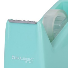 Диспенсер для клейкой ленты шириной до 26 мм, МЯТНЫЙ (лента в подарок!), утяжеленный большой, BRAUBERG, 701461 - фото 5