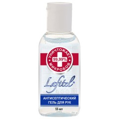 Антисептик-гель для рук (спирт 68%) 55 мл, LAFITEL (Лафитель), алоэ, честный знак