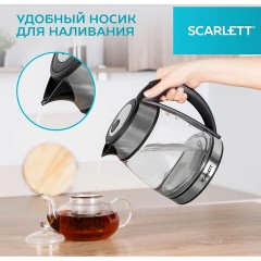 Чайник SCARLETT SC-EK27G54, 1,7 л, 1800 Вт, закрытый нагревательный элемент, стекло, стальной - фото 10