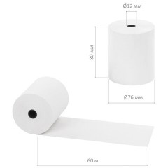 Чековая лента ТЕРМОБУМАГА 80 мм (диаметр 74-76 мм, длина 60 м, втулка 12 мм) КОМПЛЕКТ 6 шт., STAFF, 110449 - фото 5