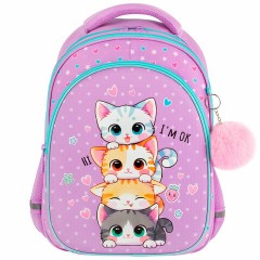 Рюкзак BRAUBERG OPTIMA, 2 отделения, с брелоком, "Funny kittens", 36х27х18 см, 273156 Рюкзак BRAUBERG OPTIMA, 2 отделения, с брелоком, "Funny kittens", 36х27х18 см, 273156 - фото 2