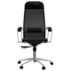 Кресло МЕТТА "ErgoLife" 10 B1-104K, хром, синхромеханизм, прочная сетка, черное - фото 4