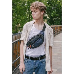 Сумка на пояс HEIKKI PROMPT (ХЕЙКИ), 2 отделения, регулируемый ремень, карман-антивор, синяя, 37х14х5 см, 273927 - фото 9