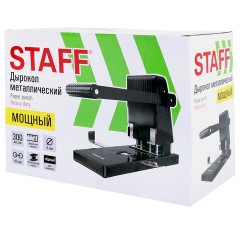 Дырокол металлический МОЩНЫЙ STAFF "Heavy duty ECO", до 300 листов, черный, 274242 - фото 2