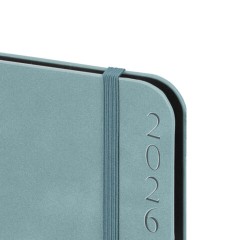 Ежедневник датированный 2026, А5, 151х213 мм, BRAUBERG "Note", под кожу, держатель для ручки, серо-голубой, 117520 - фото 4