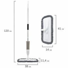 Швабра с распылителем UltraSpray X, 2 насадки из микрофибры объемный ворс, скребок, LAIMA, 609143 - фото 14