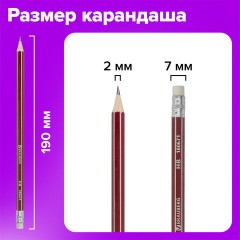 Карандаши чернографитные BRAUBERG НАБОР 12 шт., "ZTX", HB, с резинкой, красный корпус, картонная упаковка, 180671 Карандаши чернографитные BRAUBERG НАБОР 12 шт., "ZTX", HB, с резинкой, красный корпус, картонная упаковка, 180671 - фото 11