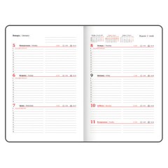 Еженедельник датированный 2026, А5, 145х215 мм, BRAUBERG "Select", балакрон, темно-синий, 117181 - фото 12