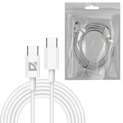Кабель USB Type-C-Type-C, 60 Вт, белый, 2 м, DEFENDER F182, 87538