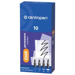 Маркер перманентный для любой гладкой поверхности ЧЕРНЫЙ CENTROPEN "OHP", 0,3 мм, 2634, 626340112 - фото 2