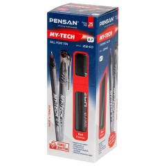 Ручка шариковая масляная PENSAN "My-Tech", КРАСНАЯ, игольчатый узел 0,7 мм, линия письма 0,35 мм, 2240/25 - фото 9