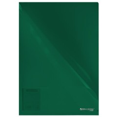 Папка-уголок жесткая, непрозрачная (тонированная), А4, BRAUBERG UNIVERSAL, зеленая, 0,18 мм, 273057 - фото 4