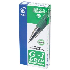Ручка гелевая с грипом PILOT "G-1 Grip", ЗЕЛЕНАЯ, корпус прозрачный, узел 0,5 мм, линия письма 0,25 мм, BLGP-G1-5 G - фото 9