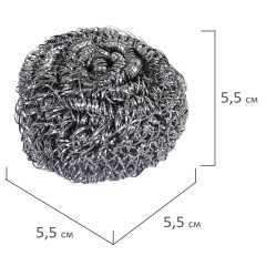 Губки (мочалки) металлические спиральные 3х15 г, КОМПЛЕКТ 3 шт., для посуды, гриля, плиты, LAIMA (ЛАЙМА), 700060 - фото 4