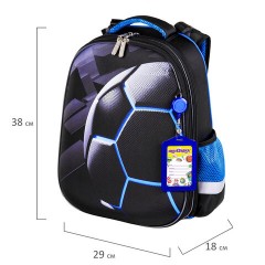 Ранец ЮНЛАНДИЯ EXTRA с дополнительным объемом, 2 отделения, "Soccer ball", 38х29х18 см, 270677 - фото 13