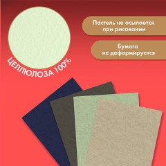 Бумага для пастели ФАКТУРНАЯ, А3, планшет (склейка), 20 листов, 4 цвета, 270 г/м2, BRAUBERG ART, 117762 - фото 6