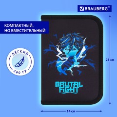 Пенал BRAUBERG с наполнением, 1 отделение, 1 откидная планка, 24 предмета, 21х14 см, "Anime fight", 272354 - фото 14