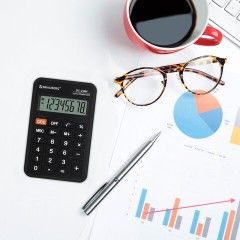 Калькулятор карманный BRAUBERG DC-210N (63х98 мм), 8 разрядов, черный, 272953 - фото 7