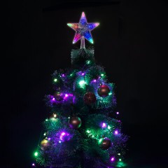 Звезда на ель ЗОЛОТАЯ СКАЗКА 10 LED, 16,5 см, прозрачный корпус, 3 цвета, на батарейках, 591272 - фото 5