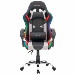 Кресло компьютерное CROMEX (КРОМЕКС) "Quantum GM-155 RGB", подсветка, две подушки, экокожа, черное/красное/серое, 532955 - фото 5