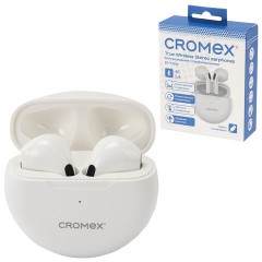 Наушники беспроводные TWS вкладыши с микрофоном CROMEX (КРОМЕКС) EP-T28W, Bluetooth 5.4, белые, 514121 - фото 3