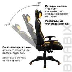 Кресло компьютерное BRABIX "GT Master GM-110", две подушки, экокожа, черное/желтое, 531927 Кресло компьютерное BRABIX "GT Master GM-110", две подушки, экокожа, черное/желтое, 531927 - фото 19