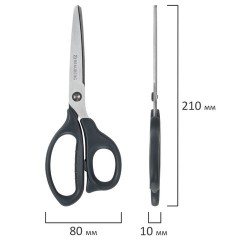 Ножницы BRAUBERG "BOMB", 210 мм, графитовый цвет, 2-сторонняя заточка, эргономичные, 238856 - фото 8