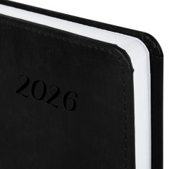 Ежедневник датированный 2026 А5 138x213 мм, BRAUBERG "Legend", под кожу, застежка, черный, 117070 - фото 3