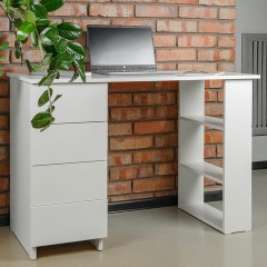 Стол письменный/компьютерный BRABIX "Scandi CD-016", 1100х500х750 мм, 4 ящика, белый, 641891, ЦБ013707-1 - фото 3