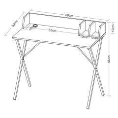 Стол на металлокаркасе BRABIX "LOFT CD-007", 800х500х840 мм, органайзер, комбинированный, 641227 - фото 3