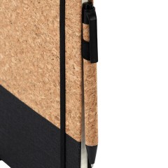 Блокнот в наборе с ручкой А5, 145х213 мм, BRAUBERG "Cork", под кожу, ЭКО обложка, 80 листов, черный, 116865 - фото 5