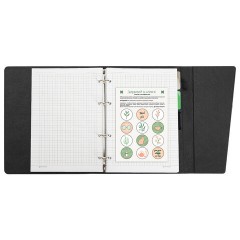 Тетрадь на кольцах А5, 180х220 мм, 120 л., под кожу, клапан, разделители, BRAUBERG SMART, черный, 405249 - фото 4