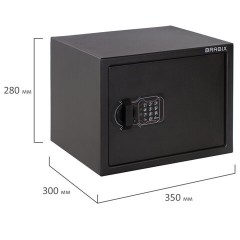 Сейф мебельный BRABIX "SF-280EL", 280х350х300 мм, электронный замок, черный, 291149, S103BR212414 - фото 6