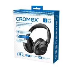 Наушники беспроводные полноразмерные складные раздвижные CROMEX (КРОМЕКС) HP-043B, Bluetooth 5.4, черные, 514119 - фото 11