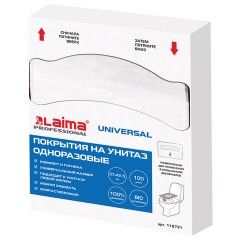 Покрытия на унитаз UNIVERSAL, 1/4 сложения, LAIMA, 14 г/м2, КОМПЛЕКТ 100 шт., 37х42,5 см, 116731 - фото 2