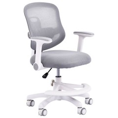 Кресло детское с подставкой для ног BRABIX KIDS "MG-215", сетка/ткань TW, серое, 533313