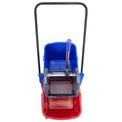 Тележка уборочная BRABIX, 2 съемных ведра 23 л, механический отжим, пластиковый каркас, 606659 - фото 8