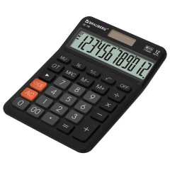 Калькулятор настольный BRAUBERG DC-118-BK (175х126 мм), 12 разрядов, двойное питание, черный, 272962 - фото 3