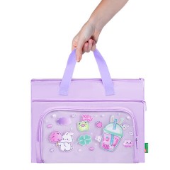 Папка на молнии с ручками BRAUBERG KIDS, ПВХ-карман, 27x35 см, "Ягодный коктейль", 274474 - фото 3