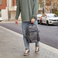 Рюкзак BRAUBERG URBAN универсальный, 2 отделения, "MainStream 1", серо-синий, 45х32х19 см, 224445 - фото 23