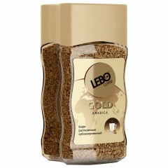 Кофе растворимый LEBO "Gold" 100 г, стеклянная банка, сублимированный Кофе растворимый LEBO "Gold" 100 г, стеклянная банка, сублимированный - фото 2