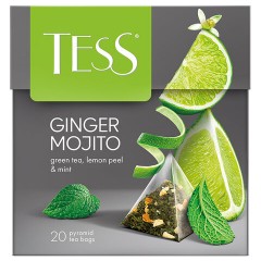 Чай TESS "Ginger Mojito" зеленый с ароматом мяты, цедрой лимона, имбирем, 20 пирамидок по 1,8 г, 0788-12 - фото 6