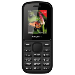 Телефон мобильный TEXET TM-130, 2 SIM, 1,77", 32 МБ, microSD, FM, фонарик, черный, 00-00001860