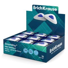 Ластик ERICH KRAUSE "SmartWay Mini Triangle", 37х35х9 мм, белый, треугольный, пластиковый держатель, 45552 - фото 8