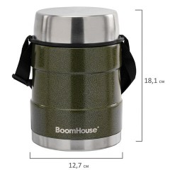 Термос 1,2 л для еды/напитков с широким горлом, BOOMHOUSE (БУМХАУС) RIBBED, контейнер, нержавеющая сталь SUS304, 700323 - фото 7